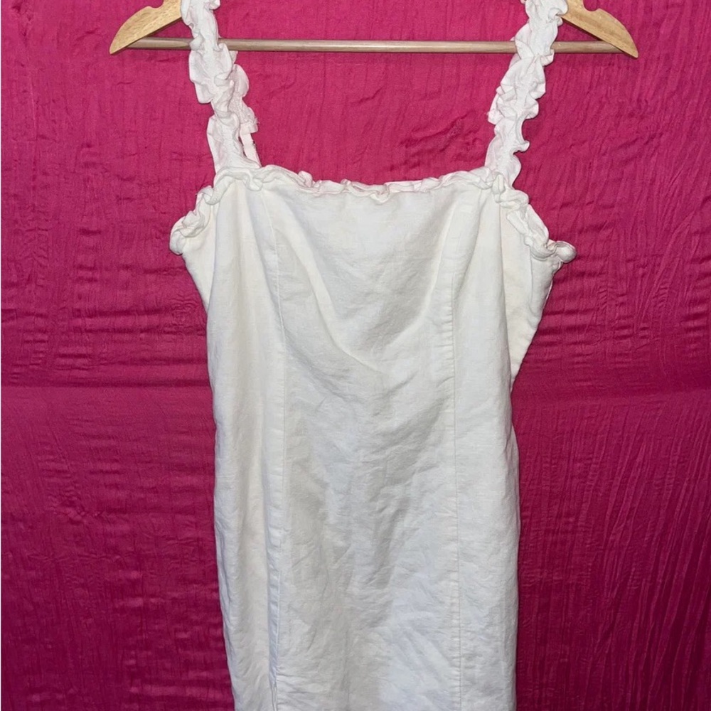 Polly White Mini Dress with Ruffled Straps